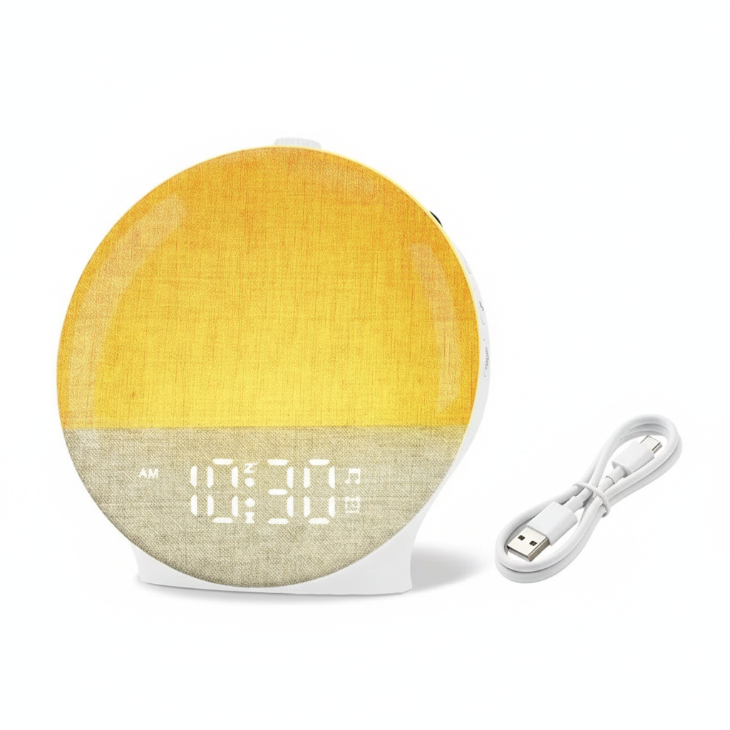 Réveil simulateur d’aube avec lumière progressive et sons nature