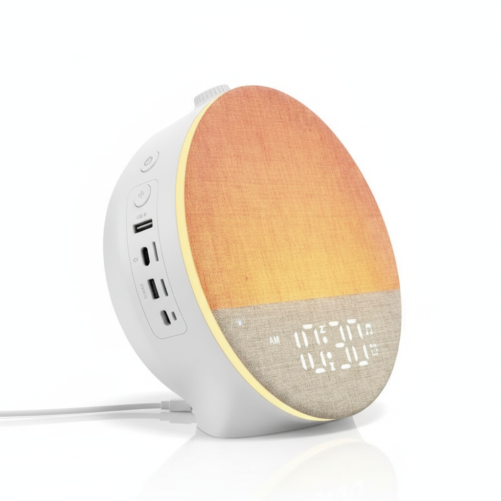 Réveil simulateur d’aube avec lumière progressive et sons nature