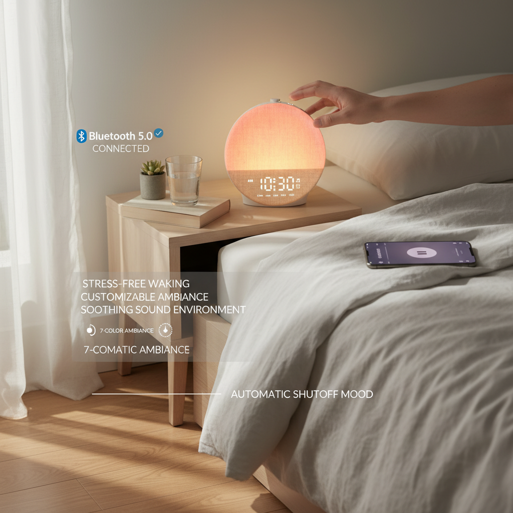 Réveil simulateur d’aube avec lumière progressive et sons nature